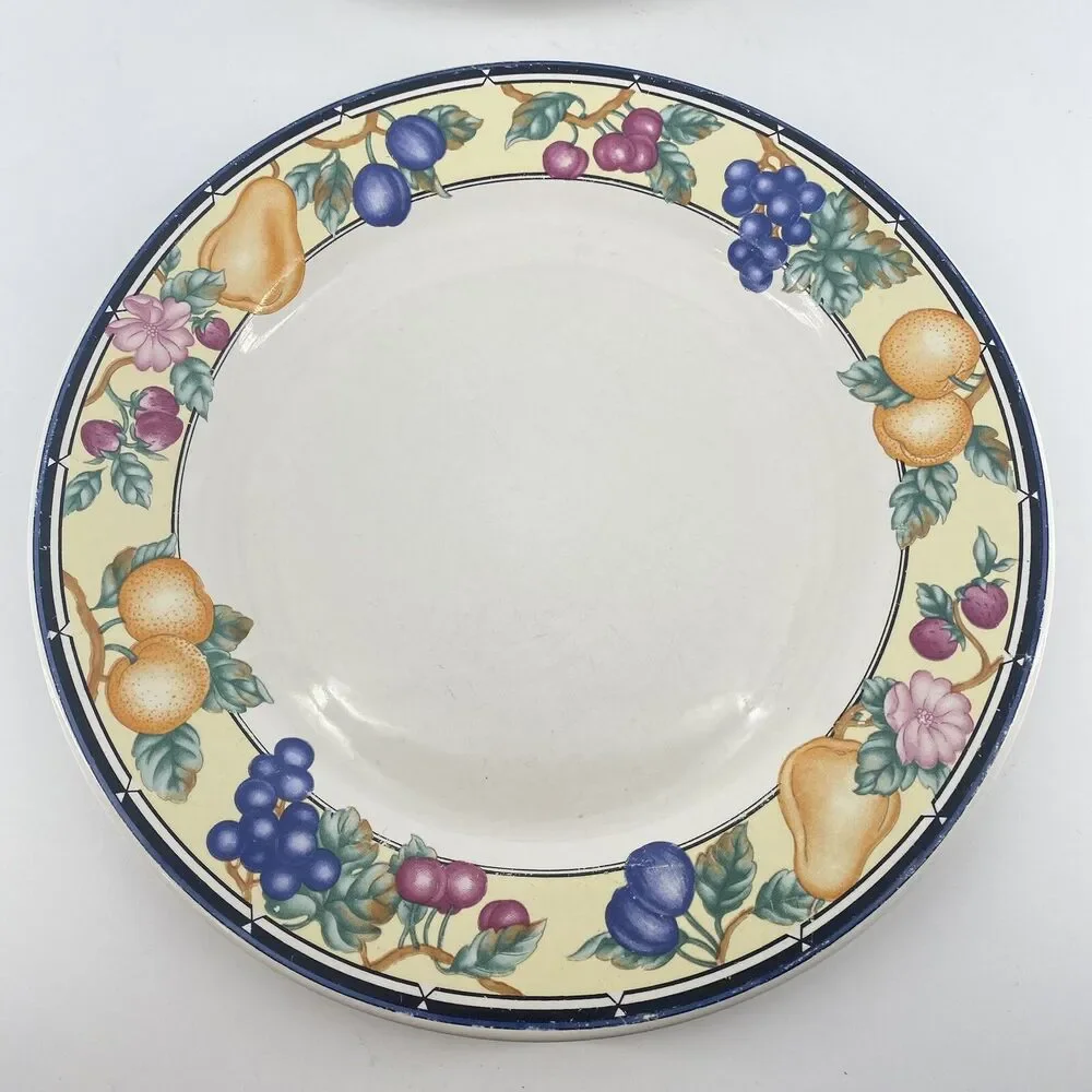 Oneida Orchard 10.75” Dinner Plates Set of 4 Stoneware Select Collection